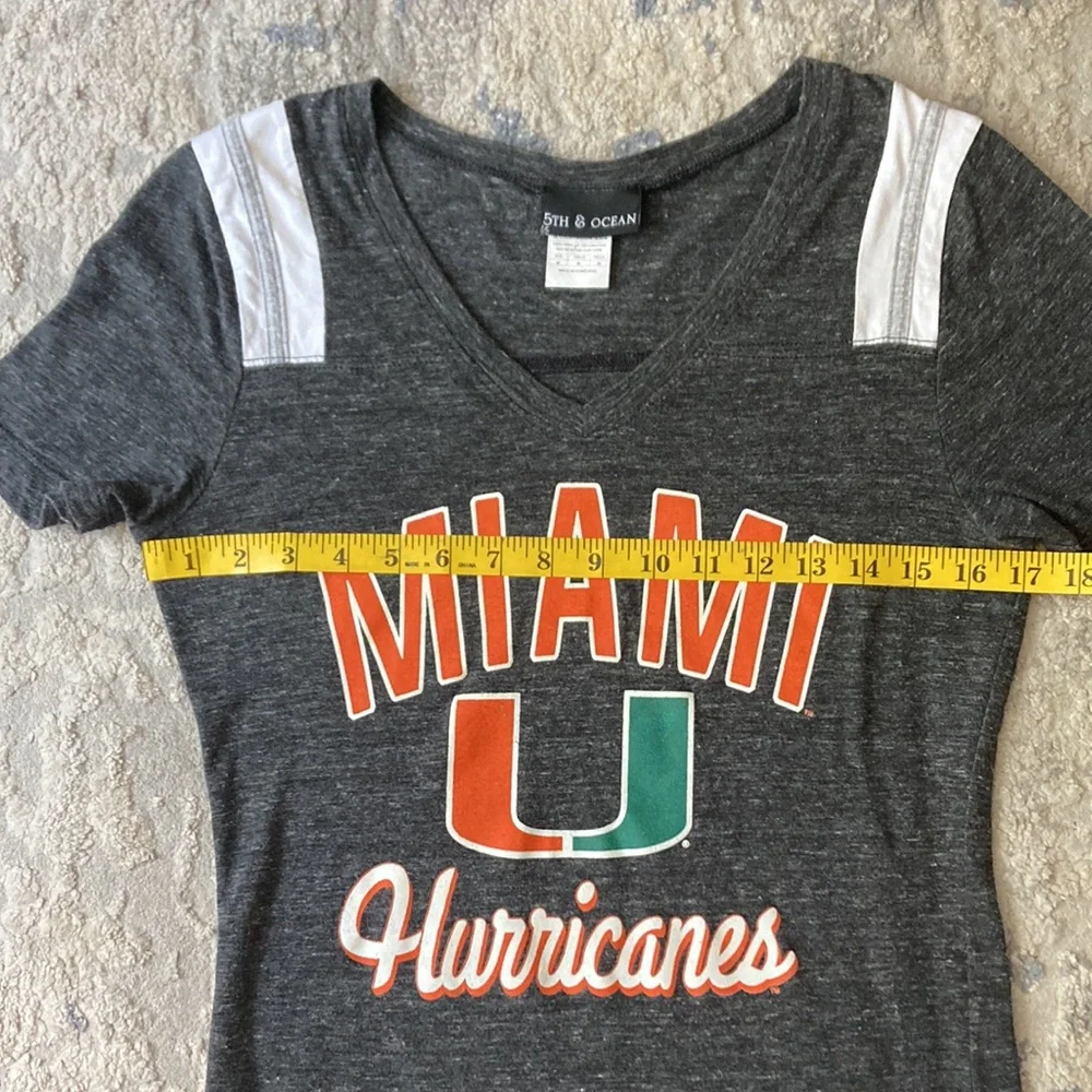 5TH & OCEAN University of Miami V-Neck Shirt - Picture 3 of 9